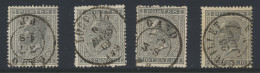 N° 17A 10c. Grijs (4 Ex.), D.C.a Gand (2x) Louvain En Couilliet, Zm/m - 1865-1866 Profil Gauche
