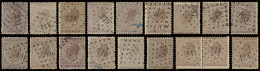 N° 19 30c. Donkerbruin, Studieverzameling Puntstempels, 170 Zegels, Alle Verschillende Nummers, Zm (OBP +/-€2.000 + COBA - 1865-1866 Profile Left
