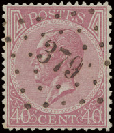 N° 20 40c. Bleekroze, Tanding 14 1/2 X 14, Puntstempel 379 Virton, Prachtige Centrage En Centraal Gestempeld, Luxe, Zm ( - 1865-1866 Profile Left