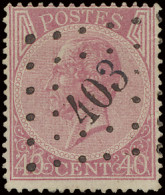 N° 20A 40c. Bleekroze, Tanding 15, Puntstempel 403 Winghe-St.-Georges, Afstempeling Subliem, Zm (COBA €60) - 1865-1866 Perfil Izquierdo