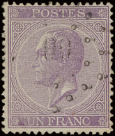 N° 21A 1fr. Violet, Puntstempel 60 Bruxelles, Zm (OBP €110) - 1865-1866 Perfil Izquierdo