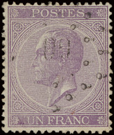 N° 21A 1fr. Violet, Puntstempel 60 Bruxelles, Zm (OBP €110) - 1865-1866 Linksprofil