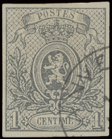 N° 22 1c. Grijs Mooi Gerand, Zm (OBP €170) - 1866-1867 Kleine Leeuw