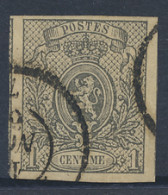 N° 22 1c. Grijs, Brede Randen, Onleesbare Stempel En Wat Vergeeld Papier, Zm/m (OBP €170) - 1866-1867 Blasón