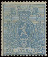 (**) N° 24A 2c. Hemelsblauw, Zeer Mooi Exemplaar Met Behoorlijke Centrage, Doch Hergomd, Zm (OBP €1.050) - 1866-1867 Coat Of Arms