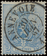 N° 24A 2c. Hemelsblauw, Tanding 15, Zeer Mooie Tint Blauw, D.C.a Annevoire, 30/6/07, Zm (OBP €110) - 1866-1867 Coat Of Arms