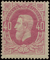 ** N° 34A 40c. Felroze, Linkertanding Licht Bijgewerkt, Zm (OBP €680) - 1869-1883 Leopold II