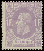 ** N° 36 1fr. Mauve, Centrale Centrage En Tanding Wat Onregelmatig, Zm (OBP €1.600) - 1869-1883 Leopold II