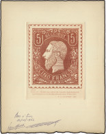 N° 37 5fr. Bruinrood, Reproductie Renard, Gedagtekend 16.10.1962 Bon à Tirer, 60° Verjaardag Club Royale Philatelique Br - 1869-1883 Leopold II.