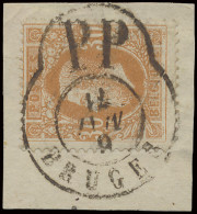 N° 33 30c. Okerrood Met Speciale Afstempeling Emissie 1869 Le Cachet à Hernie, Gedraaid Middenstuk Dd. 6/5/1871, Zeer Mo - 1869-1883 Léopold II