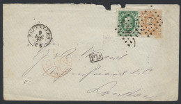 1871 N° 30 En 33 Op Enveloppe Vanuit Brussel, Dd. 9/12/71, PD In Kastje Zwart, Naar London, Zm - 1869-1883 Leopold II