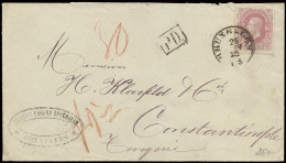 1873 N° 34 40c. Rood, Enveloppe Uit Brussel, Dd. 26/11/1873, PD In Kastje Op De Voorzijde Vermeld, 30 Oostenrijkse Neu K - 1869-1883 Leopold II.