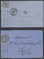 N° 31 20c. Blauw, 3 Brieven Naar Buitenland, Mooie Stempels M - 1869-1883 Léopold II