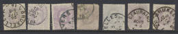 N° 36 1fr. Mauve, 7 Exemplaren, W.o. Beauraing, Zm/m/ntz (OBP €140) - 1869-1883 Léopold II