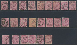 N° 38 10c. Roze, 23 Exemplaren, W.o. Burst, Sottegem, Enz., Zm/m/ntz - 1883 Leopoldo II