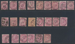 N° 38 10c. Roze, 23 Exemplaren, W.o. Burst, Sottegem, Enz., Zm/m/ntz - 1883 Léopold II