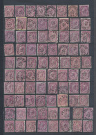 N° 46 (+/-200 Zegels Met Vele Centrale Afstempelingen), Enkele Relais Voor De Stempelzoeker En 1 Schoolspaarkaart Van Wa - 1884-1891 Leopoldo II