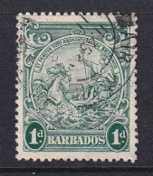 Barbados: 1938/47   Badge Of Colony    SG249b    1d   Blue-green   [Perf: 13½ X 13]      Used  - Barbados (...-1966)