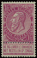 ** N° 64 1fr. Karmijnroze Op Groen (2x), 2 Kleurnuances, Zeer Mooie Centrage, Zm (OBP €800 + 100% Centrage) - 1893-1900 Schmaler Bart