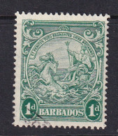 Barbados: 1938/47   Badge Of Colony    SG249c    1d   Blue-green   [Perf: 14]      Used  - Barbados (...-1966)