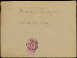 N° 58a 10c. Karmijn Op Brief Met Afstempeling Relais Warquignies Naar Nimy, Zeer Mooi Centraal Gest., Zm (COBA €50) - 1893-1900 Fijne Baard