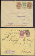 Fijne Baard, 3 Documenten Met Firmaperforatie, W.o. Crédit Anversois En Crédit Lyonnais, Zm - 1893-1900 Fijne Baard