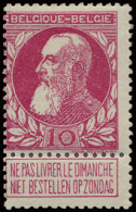* N° 74c 10c. Framboosroze, Mooie Kleur, Centrage, Zie Foto, M (OBP €1.240) - 1905 Thick Beard
