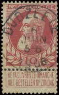 N° 74 10c. Karmijn, Afstempeling Dudzeele Prachtig Centraal, Zm (COBA +€15) - 1905 Breiter Bart