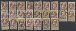 N° 77 35c. Bruinrood, 25 Exemplaren, W.o. Vorselaer, Santhoven, Tongre-Notre-Dame, Etc., Verschillende Stempeltypes, Voo - 1905 Grosse Barbe