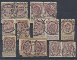 N° 82 2c. Lichtpaarsbruin, 14 Exemplaren, Waaronder 5 Paren, 4 Zegels Zonder Strookje, Zm/m/ntz - 1893-1907 Wappen