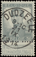 N° 115 50c. Grijs Met Afstempeling DUDZEELE T2R, Prachtig Centraal, Zm (COBA €30) - 1912 Pellens