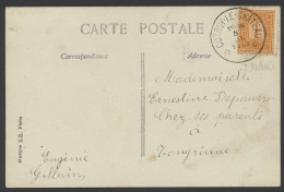 1913, N° 108 1c. Oranje Op Zichtkaart, Met Afstempeling Corroy-Le-Château, Relais Stempel T4R 0 Dd. 8-x1-1913, Zm (COBA  - 1912 Pellens