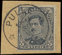 N° 183 3c. Grijs Met Afstempeling Relais PULLE Op Fragment, T2R, Zm (COBA R Pellens) - 1915-1920 Albert I