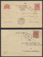 2 Briefkaarten Uit Nederland (Breda En Schoonhoven) Naar Antwerpen En Hamme (1914) + 2 Briefjes Uit Frankrijk (Belgische - Sonstige & Ohne Zuordnung