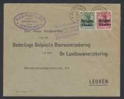 1916 OC 2 En 3 Op Brief Aartselaar (relaiskantoor) 31.VII.16 Naar Leuven, Zm - Deutsche Armee