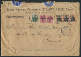 1917 Zware Brief Verstuurd Uit Antwerpen, Waarbij Gent, Met Frankering (5c., 10c. (2x) En 40c. (3x)) Met 2 Blauwe Vignet - Army: German