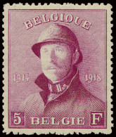 ** N° 177 5fr. Donkerpaarsrood, Zm (OBP €460) - 1919-1920 Albert Met Helm