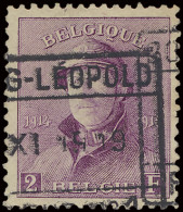 N° 176 2fr. Paars Met Spoorwegafstempeling Bourg-Leopold, Zm (OBP €550) - 1919-1920 Roi Casqué