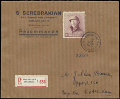 1940, Aangetekende Brief, Gefrankeerd Met OBP N° 178 En 519/526 10Fr. Helm En Reeks Belforten, Verstuurd Uit Brussel 1 1 - 1919-1920 Behelmter König