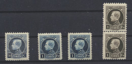 ** N° 211D, 214B (2x) En 215A (2x) Lotje Speciale Tandingen, Zm (OBP €465) - 1921-1925 Petit Montenez