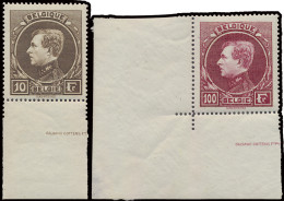 ** N° 289 En 292 10fr. En 100fr., Beide Zegels Met Randinscriptie, 100fr. Linker Onderbladhoek, Zm (OBP €220) - 1929-1941 Big Montenez