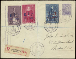 1930 N° 305/7 Op Aangetekende Brief Op PWST, Type 1915 - 15c. Violet Van Brussel Naar Londen, Zm - Andere & Zonder Classificatie