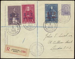 1930 N° 305/7 Op Aangetekende Brief Op PWST, Type 1915 - 15c. Violet Van Brussel Naar Londen, Zm - Sonstige & Ohne Zuordnung