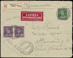 1933, Spoedbestelling Brief Gefrankeerd Met OBP N° 319 (horizontaal Paar) En 323 1,50Fr. En 10Fr. Kepi En Verstuurd Uit  - 1931-1934 Mütze (Képi)