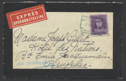 1937, Spoedbestelling Brief Gefrankeerd Met OBP N° 322 2,45Fr. Violet - Kepi En Verstuurd Uit Grand Lez Thorembais (stem - 1931-1934 Képi