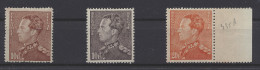 ** N° 434A En B En 435A, 3 Mooie Kleurvarianten (10 Fr Onregelmatige Tanding), Zm (OBP € 480) - 1936-1951 Poortman