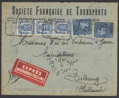 1937 N° 426 (3x) En 430 (2x) Op Express Spoedbestelling Brief Vanuit Moeskroen Naar Nederland (Tilburg), Rechthoekige St - 1936-1951 Poortman