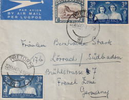 Afrique Du Sud Lettre Pretoria Pour L'Allemagne 1947 - Covers & Documents