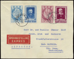 1952 N° 898/99 Volledige Reeks Op Filatelistische Express Brief Naar Bizone (USA)/Duitsland, Zm - Other & Unclassified