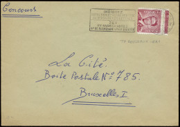 1956 Brief Gefrankeerd Met OBP N° R1 2F. Karmijnroze - Boudewijn Bril - Rolzegel, Verstuurd Uit Bruxelles (Schaerbeek) 1 - 1953-1972 Brillen